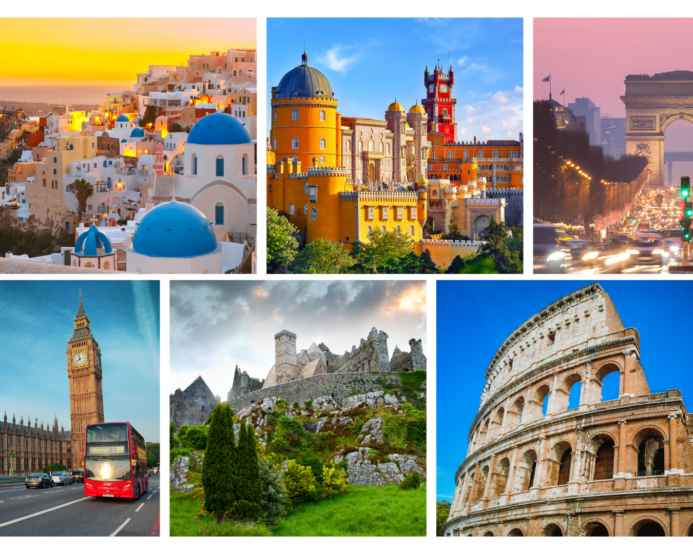 Luxury destinations: Italy, Greece, London, Lisbon, Paris, Ireland