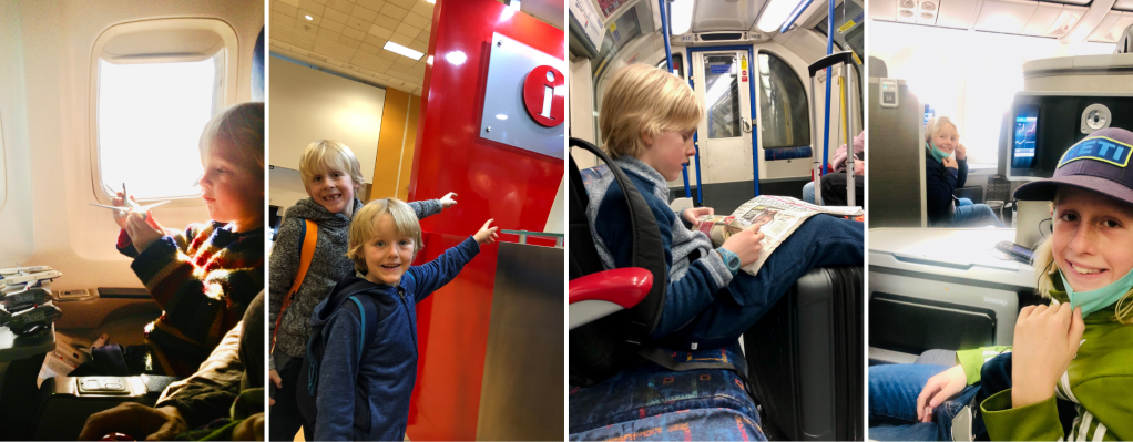 Images of a family traveling and exploring destinations together