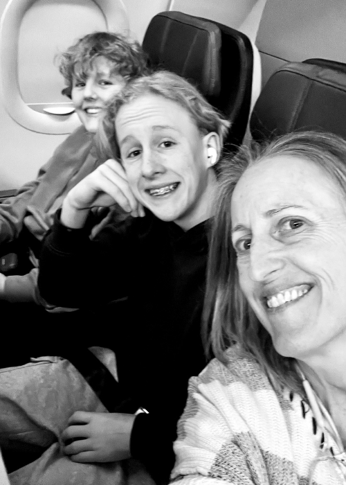 Family enjoying a scenic view during travel