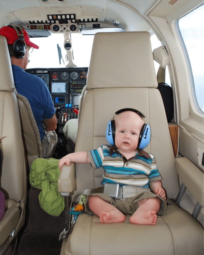 Family at the airport, starting new journeys